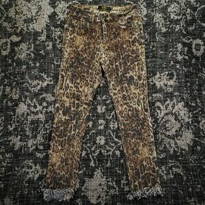 L&B Leopard Print Women's Jeans‎ Size 6 Lucky Blessed Mid Rise Skinny Ankle Hem
